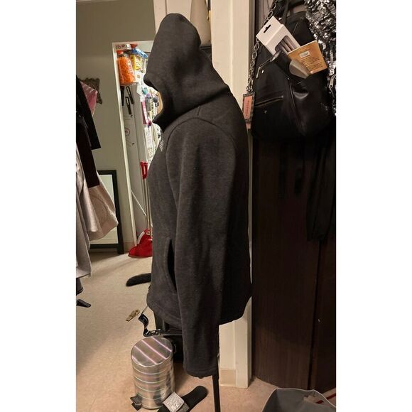 The North Face Shelbe Full Zip sherpa linedHooded Sweatshirt dark grey medium - Picture 10 of 12